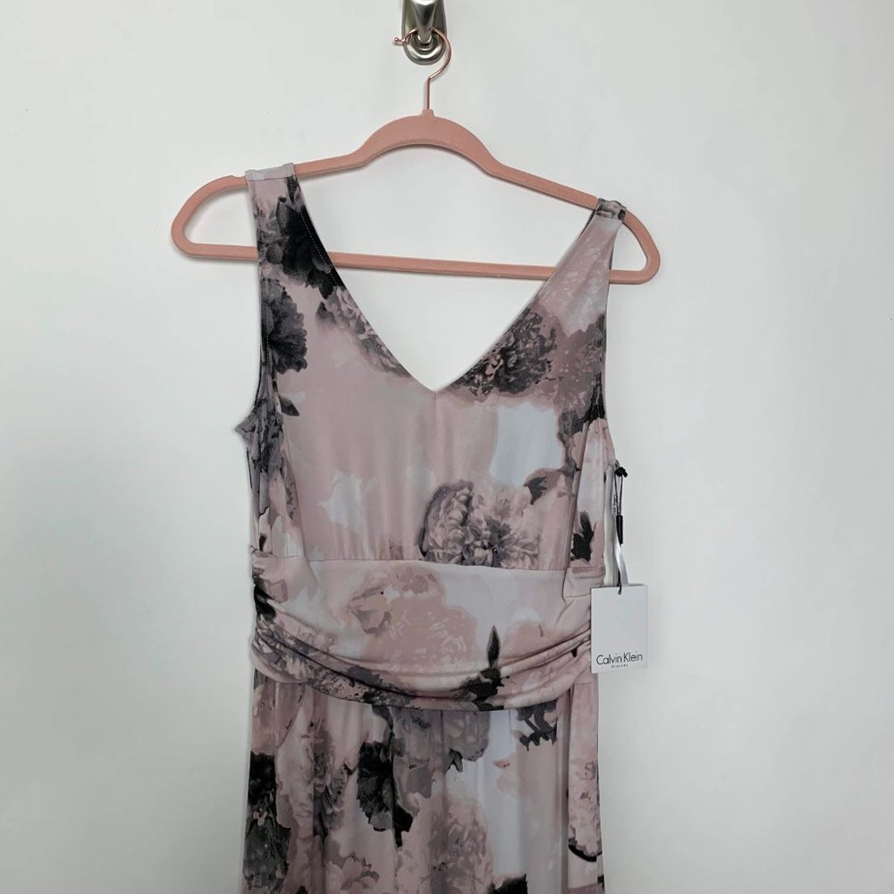 NWT Calvin Klein Maxi Obi Belt Sheath Dress #4524 - Picture 2 of 6